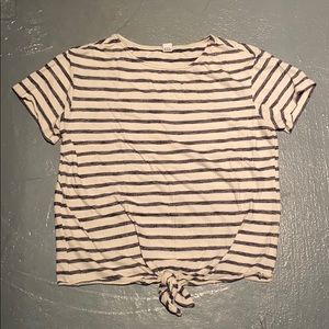 Old Navy Blue & White Striped Tie Short Sleeve